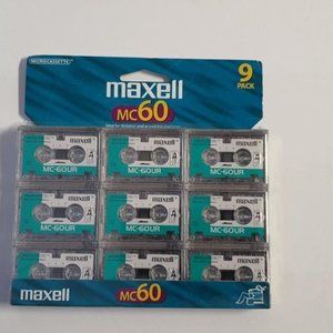 NEW SEALED VINTAGE 9 Pack MAXELL MC 60UR MICRO CASSETTES